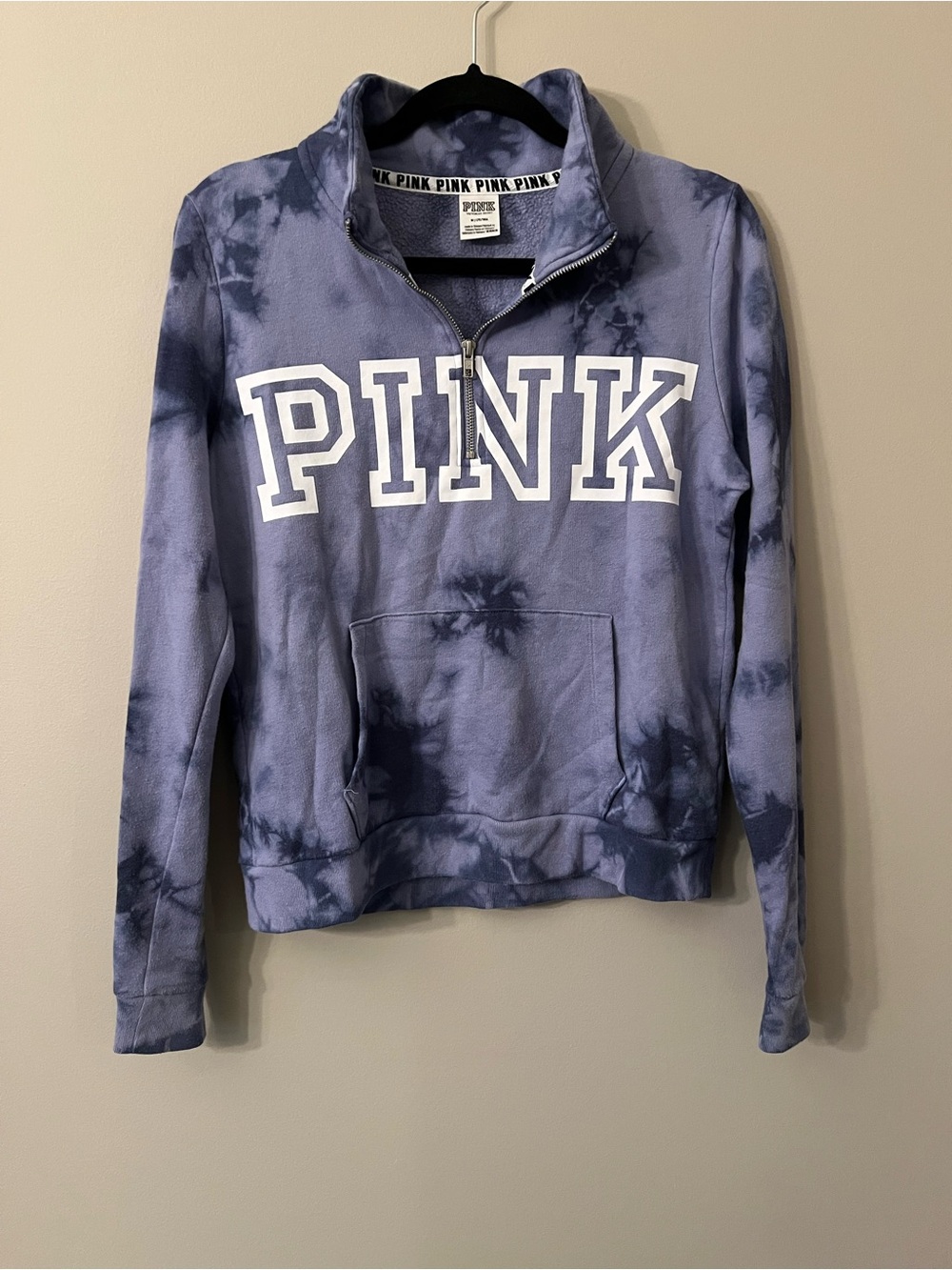 PINK Victoria's Secret Lavender Tie-Dye Quarter-Zip Pullover